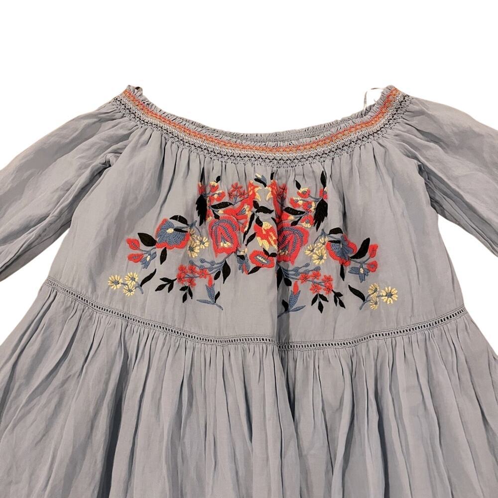Free People Sunbeams Mini Dress Size S Embroidered Floral Soft Girl Aesthetic - Picture 3 of 5